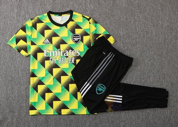 Calcio Maglie Formazione Set Completo Arsenal 2022 2023 Verde Giallo Nero