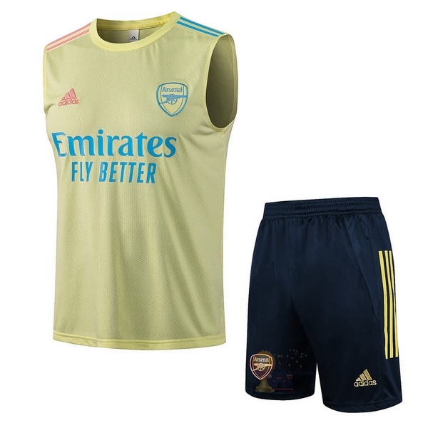 Calcio Maglie Formazione Sin Mangas Set Completo Arsenal 2021 2022 Giallo Nero