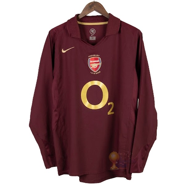 Calcio Maglie Home Manica lunga Arsenal Stile rétro 2005 2006 Rosso