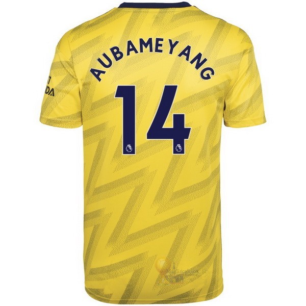 Calcio Maglie NO.14 Aubameyang Away Maglia Arsenal 2019 2020 Giallo