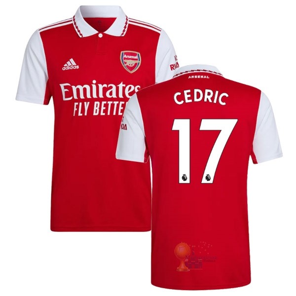 Calcio Maglie NO.17 Cedric Home Maglia Arsenal 2022 2023 Rosso