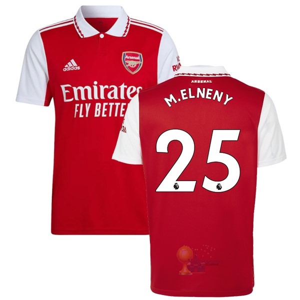 Calcio Maglie NO.25 M.Elneny Home Maglia Arsenal 2022 2023 Rosso