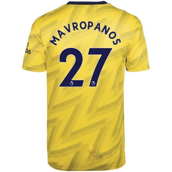 Calcio Maglie NO.27 Mavropanos Away Maglia Arsenal 2019 2020 Giallo
