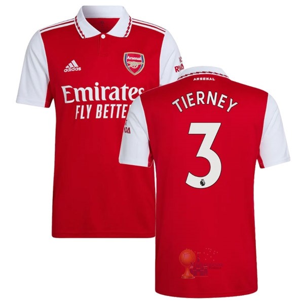 Calcio Maglie NO.3 Tierney Home Maglia Arsenal 2022 2023 Rosso