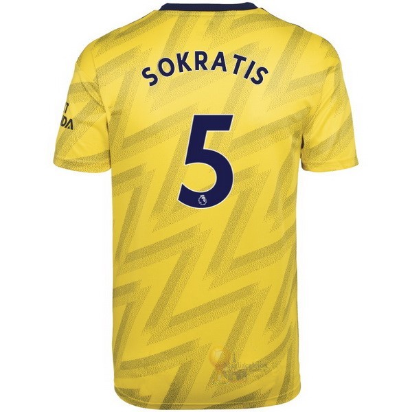Calcio Maglie NO.5 Sokratis Away Maglia Arsenal 2019 2020 Giallo