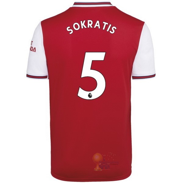 Calcio Maglie NO.5 Sokratis Home Maglia Arsenal 2019 2020 Rosso