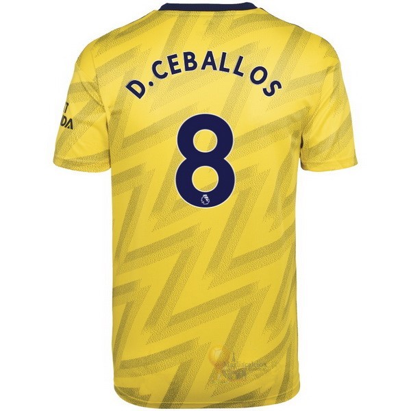 Calcio Maglie NO.8 D.Ceballos Away Maglia Arsenal 2019 2020 Giallo