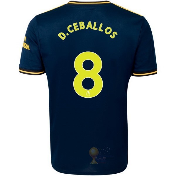 Calcio Maglie NO.8 D.Ceballos Terza Maglia Arsenal 2019 2020 Blu