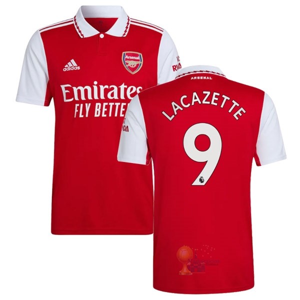 Calcio Maglie NO.9 Lacazette Home Maglia Arsenal 2022 2023 Rosso