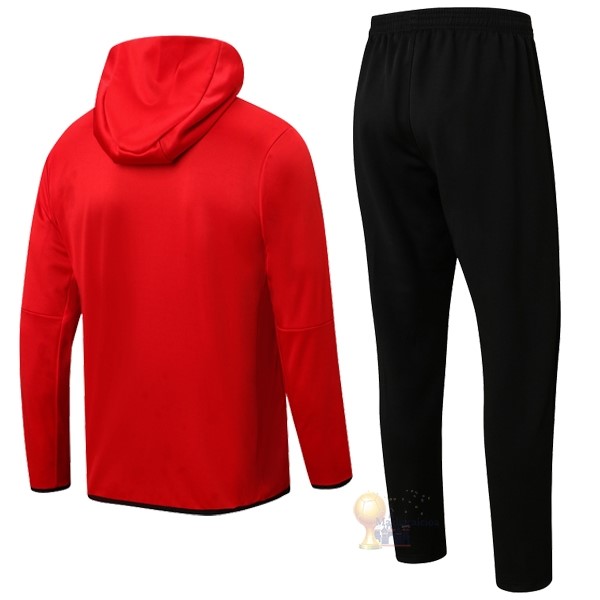 Calcio Maglie Chaqueta Con Capucha Atlético Madrid 2022 2023 Rosso Nero
