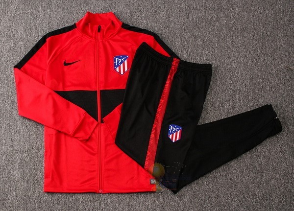 Calcio Maglie Tuta Presentazione Atlético Madrid 2019 2020 Nero Rosso