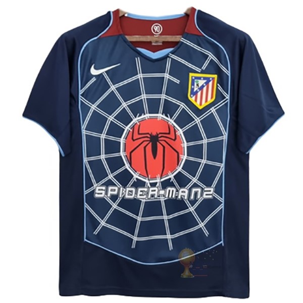 Calcio Maglie Away Maglia Atlético Madrid Stile rétro 2004 Blu