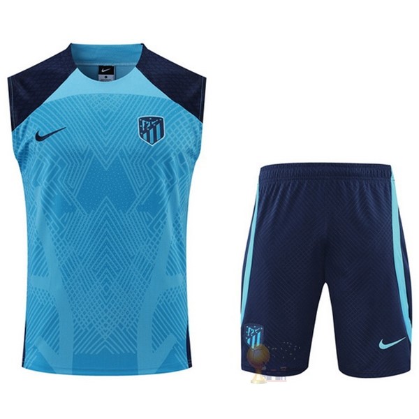 Calcio Maglie Formazione Sin Mangas Set Completo Atlético Madrid 2022 2023 Blu