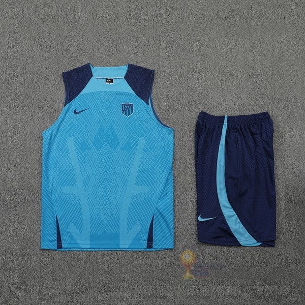 Calcio Maglie Formazione Sin Mangas Set Completo Atlético Madrid 2022 2023 Blu
