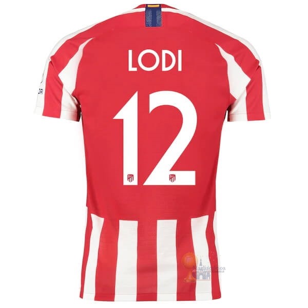 Calcio Maglie NO.12 Lodi Home Maglia Atlético de Madrid 2019 2020 Rosso