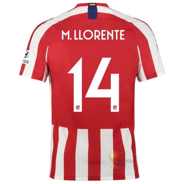 Calcio Maglie NO.14 M.Llorente Home Maglia Atlético de Madrid 2019 2020 Rosso