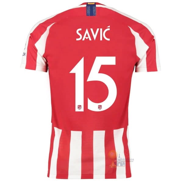Calcio Maglie NO.15 Savic Home Maglia Atlético de Madrid 2019 2020 Rosso