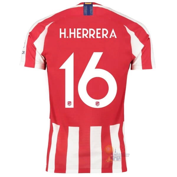 Calcio Maglie NO.16 H. Herrera Home Maglia Atlético de Madrid 2019 2020 Rosso