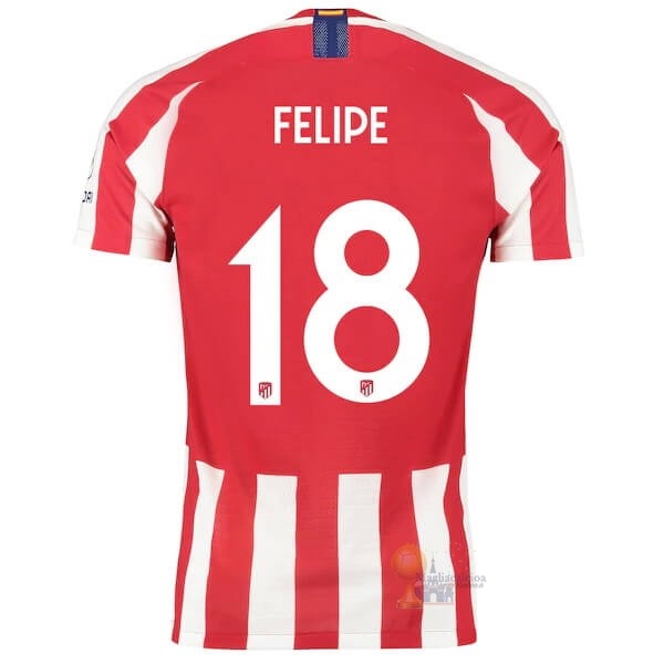 Calcio Maglie NO.18 Felipe Home Maglia Atlético de Madrid 2019 2020 Rosso