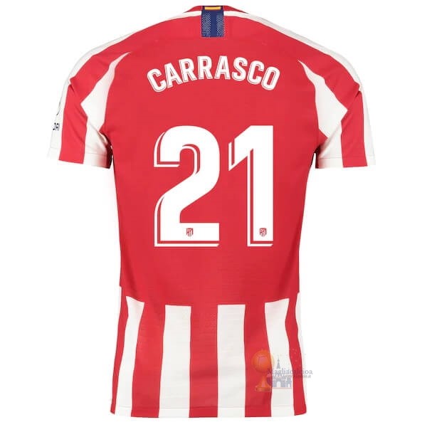 Calcio Maglie NO.21 Carrasco Home Maglia Atlético de Madrid 2019 2020 Rosso