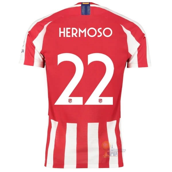Calcio Maglie NO.22 Hermoso Home Maglia Atlético de Madrid 2019 2020 Rosso