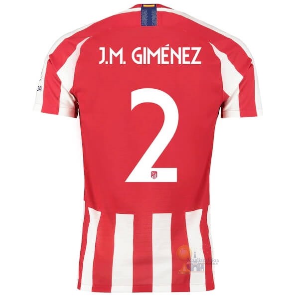 Calcio Maglie NO.2 J.M.Giménez Home Maglia Atlético de Madrid 2019 2020 Rosso