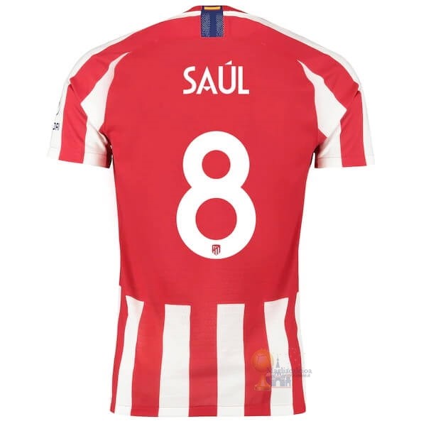 Calcio Maglie NO.8 Saúl Home Maglia Atlético de Madrid 2019 2020 Rosso