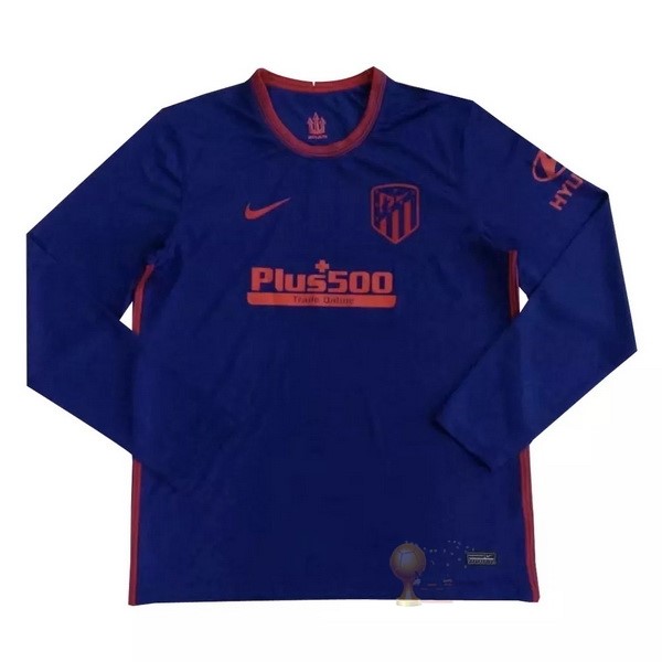 Calcio Maglie Segunda Manga Larga Atlético Madrid 2020 2021 Blu