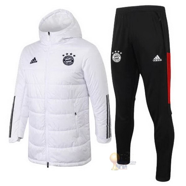 Calcio Maglie Chaqueta Abajo Conjunto Completo Bayern München 2020 2021 Bianco