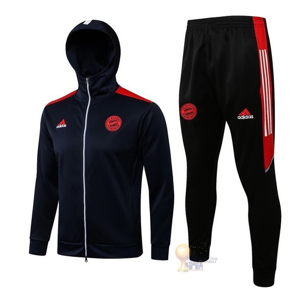 Calcio Maglie Felpa Cappuccio Bayern München 2021 2022 Nero Rosso