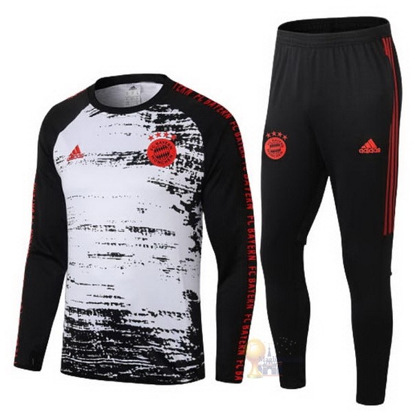 Calcio Maglie Giacca Bayern München 2020 2021 Bianco Nero Rosso