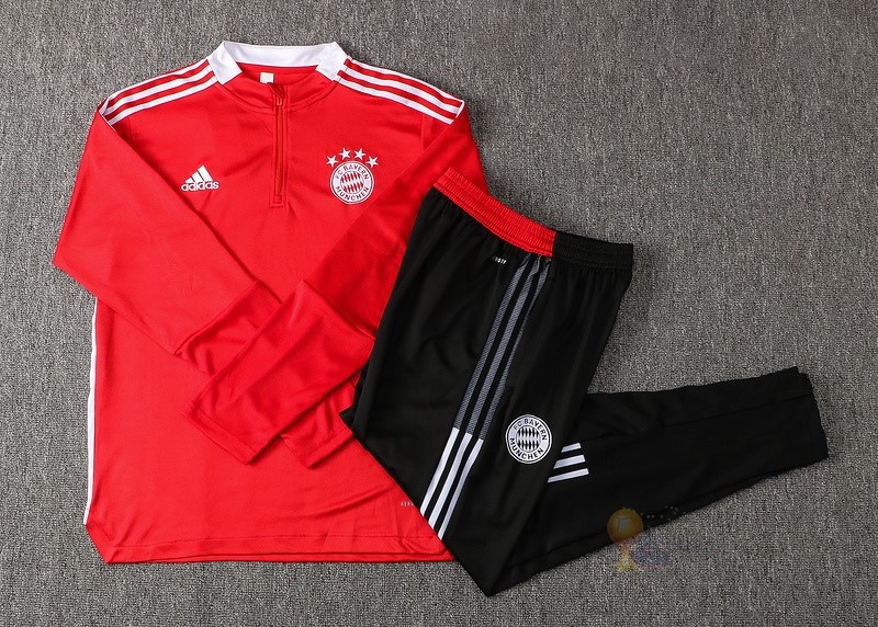Calcio Maglie Giacca Bambino Bayern München 2021 2022 I Rosso Nero Bianco
