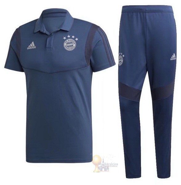 Calcio Maglie Set Completo Polo Bayern München 2019 2020 Blu