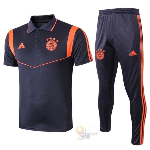 Calcio Maglie Set Completo Polo Bayern München 2019 2020 Blu Arancione