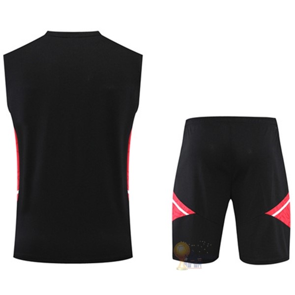 Calcio Maglie Formazione Senza Maniche Set Completo Bayern München 2022 2023 Nero II Rosso