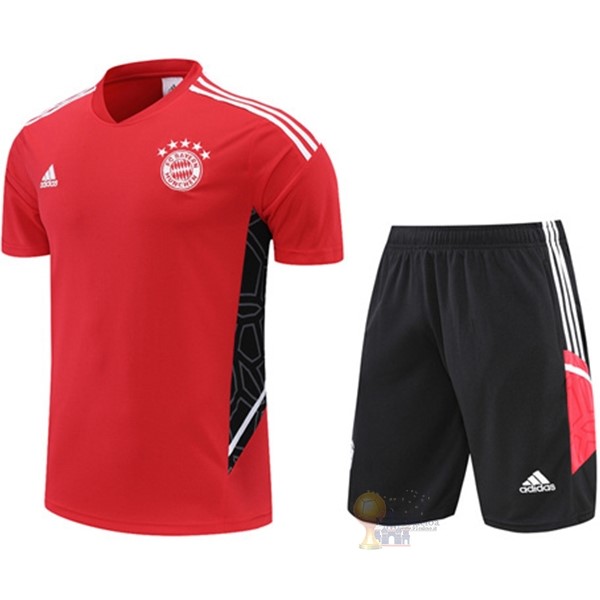 Calcio Maglie Formazione Set Completo Bayern München 2022 2023 Rosso I Nero