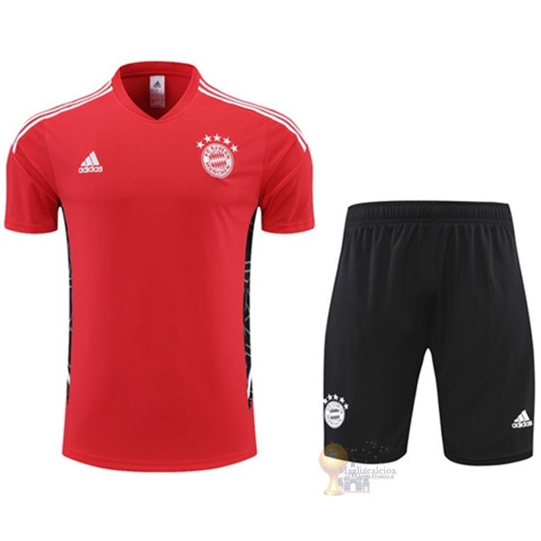Calcio Maglie Formazione Set Completo Bayern München 2022 2023 Rosso I Nero