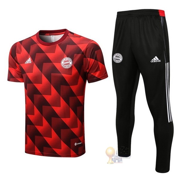 Calcio Maglie Formazione Set Completo Bayern München 2022 2023 Rosso Nero
