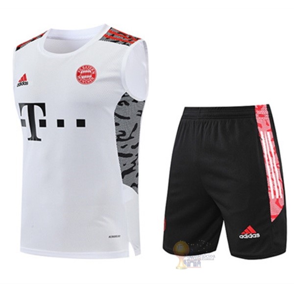 Calcio Maglie Formazione Sin Mangas Set Completo Bayern München 2022 2023 Bianco Nero