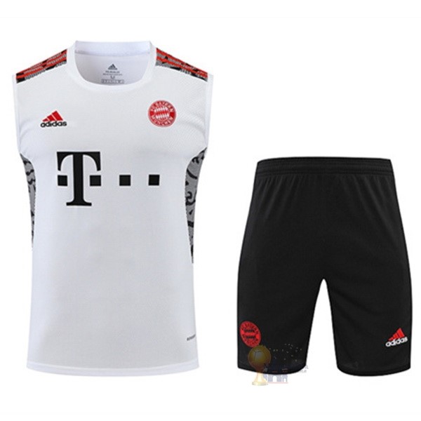 Calcio Maglie Formazione Sin Mangas Set Completo Bayern München 2022 2023 Bianco Nero