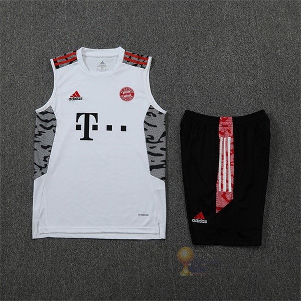 Calcio Maglie Formazione Sin Mangas Set Completo Bayern München 2022 2023 Bianco Nero