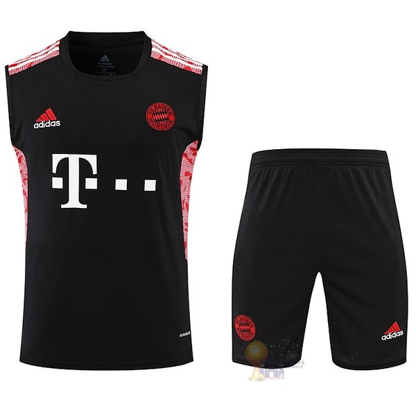 Calcio Maglie Formazione Sin Mangas Set Completo Bayern München 2022 2023 Nero I Rosso