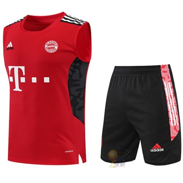 Calcio Maglie Formazione Sin Mangas Set Completo Bayern München 2022 2023 Rosso Nero