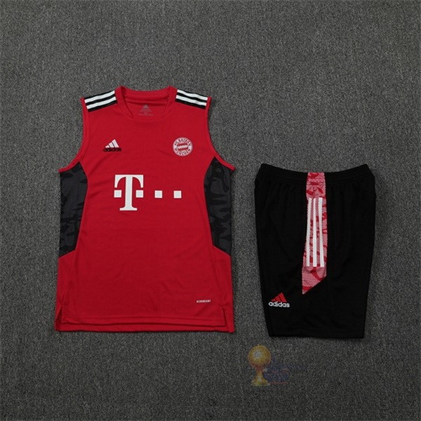 Calcio Maglie Formazione Sin Mangas Set Completo Bayern München 2022 2023 Rosso Nero