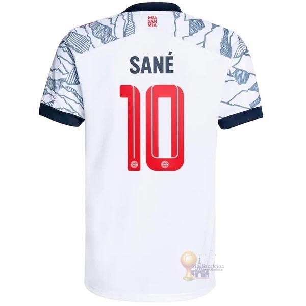 Calcio Maglie NO.10 Sané Terza Maglia Bayern München 2021 2022 Bianco