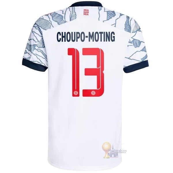 Calcio Maglie NO.13 Choupo Moting Terza Maglia Bayern München 2021 2022 Bianco