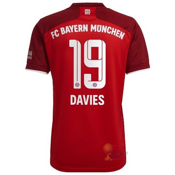 Calcio Maglie NO.19 Davies Home Maglia Bayern München 2021 2022 Rosso
