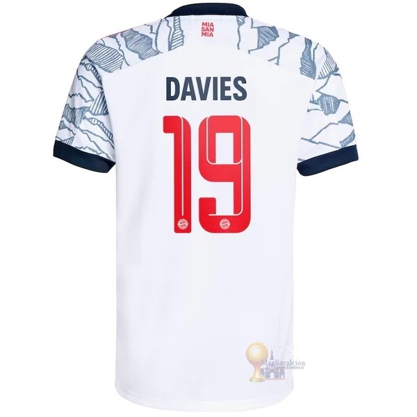 Calcio Maglie NO.19 Davies Terza Maglia Bayern München 2021 2022 Bianco