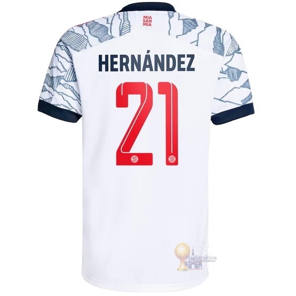 Calcio Maglie NO.21 Hernández Terza Maglia Bayern München 2021 2022 Bianco