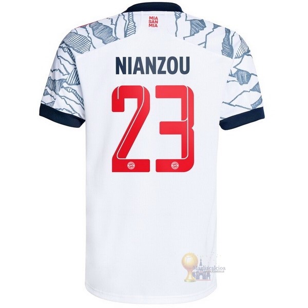 Calcio Maglie NO.23 Nianzou Terza Maglia Bayern München 2021 2022 Bianco